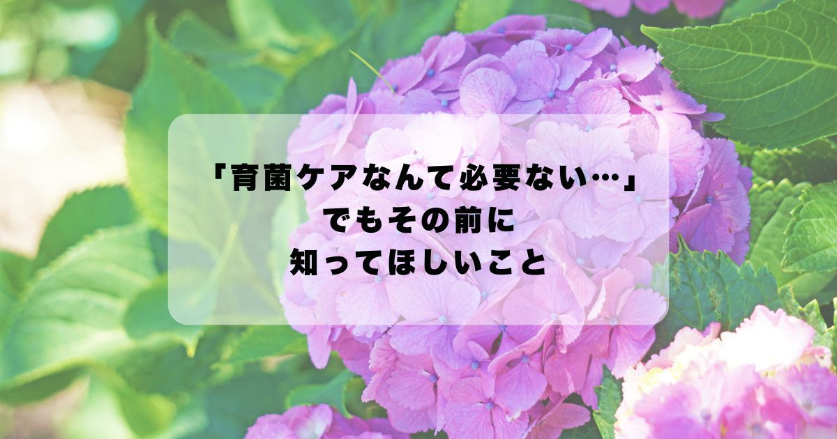 「育菌ケアなんて必要ない」…でもその前に知ってほしいこと